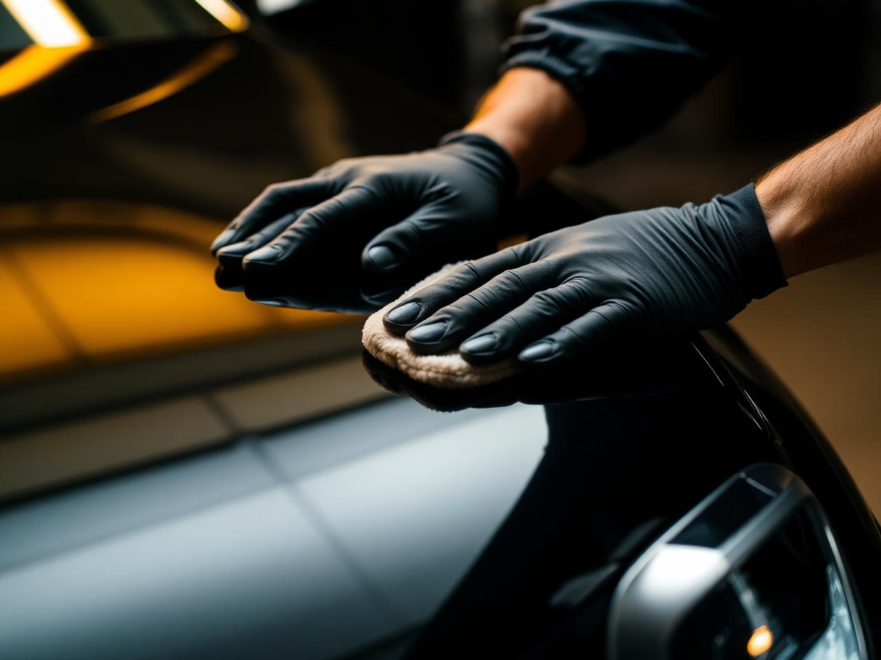 Luxury black sports car detailed to perfection